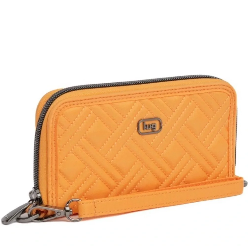combo:Whirly RFID Wristlet Wallet; Heart inšPeach Sorbet & 1.5in crossbody strap - Picture 4 of 9